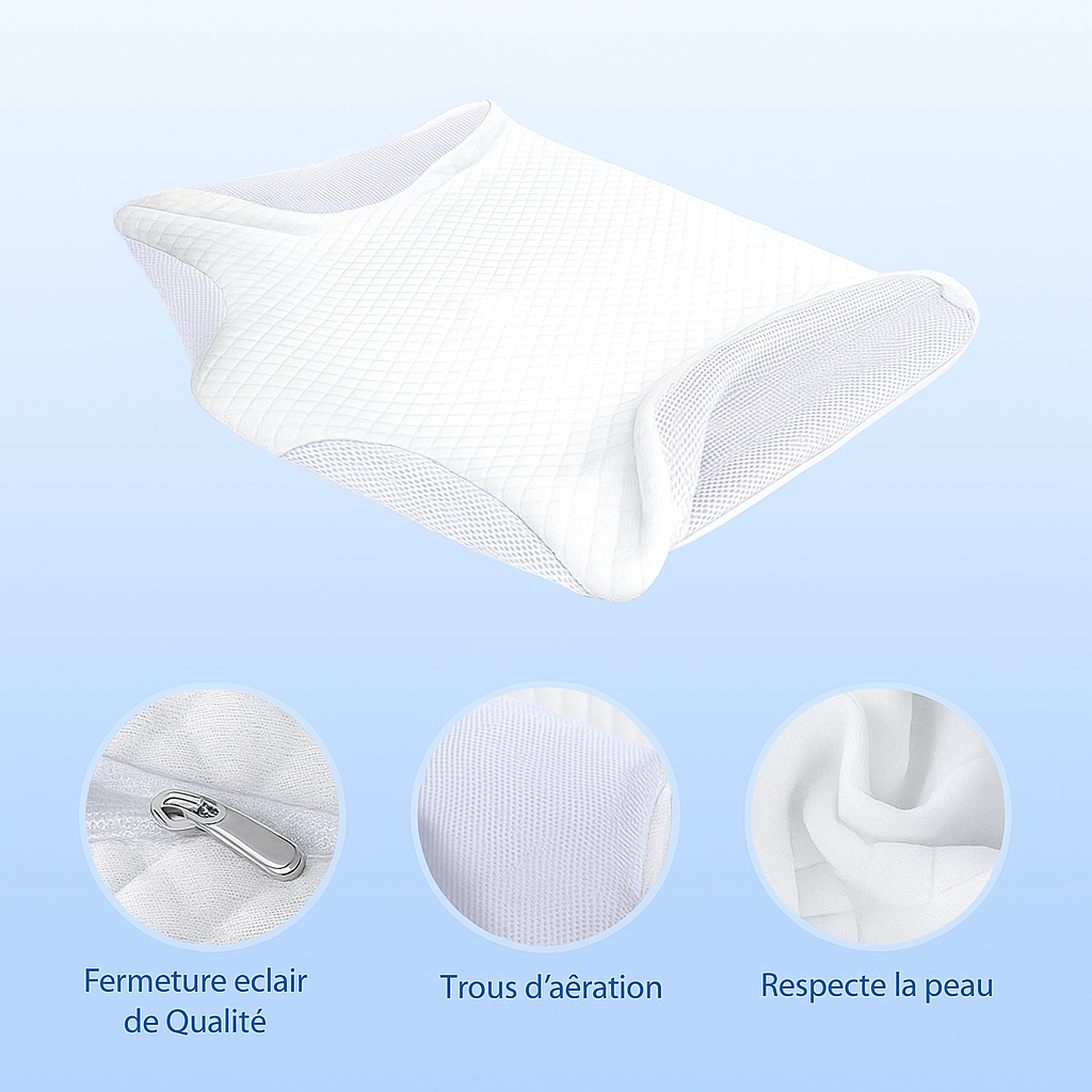 Taie d’oreiller en coton naturel, douce et ventilée pour OrthoSleep™